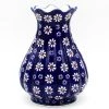 Janelle Imports Scalloped Vase In Flowers On Blue