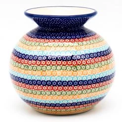 Janelle Imports Round Vase In Multi-Colored Flowers