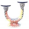 Janelle Imports Double Candle Holder In Pastel Burst