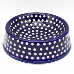Janelle Imports Lg Dog Bowl In White Polka-Dot
