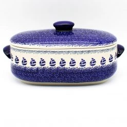 Janelle Imports Covered Oval Baker 4 Qt In Sail Regatta