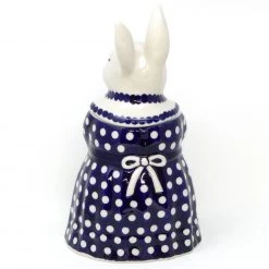 Janelle Imports Rabbit Cookie Jar In White Polka-Dot