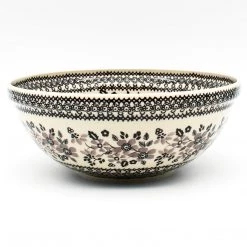 Janelle Imports Round Bowl 64 Oz In Gray & Black