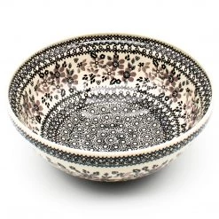 Janelle Imports Round Bowl 64 Oz In Gray & Black
