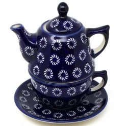 Janelle Imports Teapot W/Cup & Saucer In Pinwheels