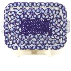 Janelle Imports Tray W/Handles In Peacock Glory