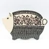 Janelle Imports Piggy Cutting Board In Gray & Black