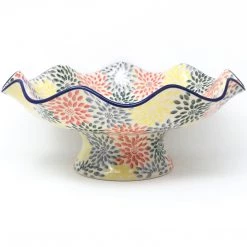 Janelle Imports Fluted Pedestal Bowl In Pastel Burst