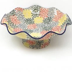 Janelle Imports Fluted Pedestal Bowl In Pastel Burst