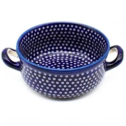 Janelle Imports Sm Round Baker W/Handles In Blue Elegance