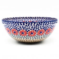 Janelle Imports Round Bowl 64 Oz In Red Zinnia