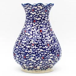 Janelle Imports Scalloped Vase In Touch Of Red