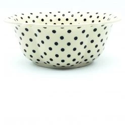 Janelle Imports Lg Retro Bowl In Black Polka-Dot