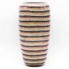 Janelle Imports Lg Modern Vase In Multi-Colored Flowers