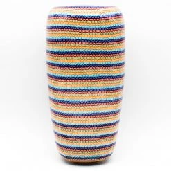 Janelle Imports Lg Modern Vase In Multi-Colored Flowers