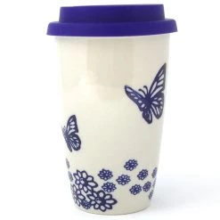 Janelle Imports Travel Cup 14 Oz In Butterfly