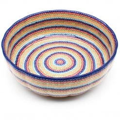 Janelle Imports Family Shallow Bowl In Multi-Colored Flowers