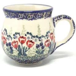 Janelle Imports Lady's Cup 10.5 Oz In Red Tulips