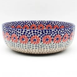 Janelle Imports Family Shallow Bowl In Red Zinnia