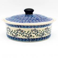 Janelle Imports Round Covered Server 3 Qt In Blue Meadow