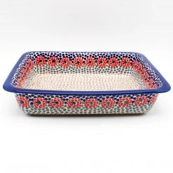 Janelle Imports Deep Rect. Baker In Red Zinnia