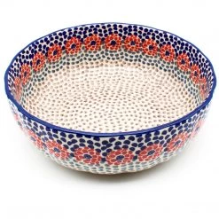Janelle Imports Family Shallow Bowl In Red Zinnia