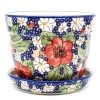 Janelle Imports Md Flower Pot W/Plate In Endless Garden
