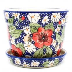 Janelle Imports Md Flower Pot W/Plate In Endless Garden
