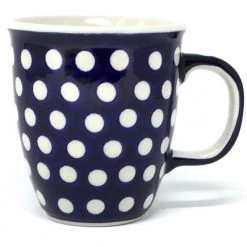 Janelle Imports Bistro Cup 10.5 Oz In White Polka-Dot