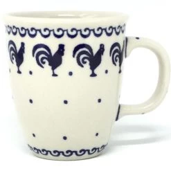 Janelle Imports Bistro Cup 10.5 Oz In Blue Roosters
