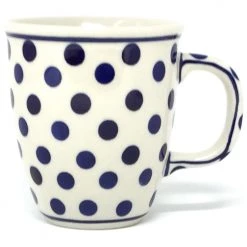 Janelle Imports Bistro Cup 10.5 Oz In Blue Polka-Dot