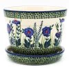 Janelle Imports Md Flower Pot W/Plate In Gill's Blue
