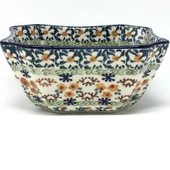 Janelle Imports Square Soup Bowl 16 Oz In White Daisy