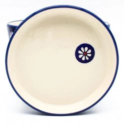 Janelle Imports Md Flower Pot W/Plate In Flowers On Blue