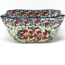 Janelle Imports Square Soup Bowl 16 Oz In Red Poppies
