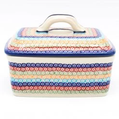 Janelle Imports Butter Box In Multi-Colored Flowers