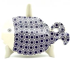 Janelle Imports Whale Cutting Board In Blue Squares