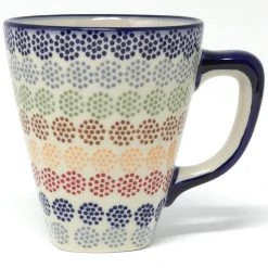 Janelle Imports Square Cup 8 Oz In Modern Dots