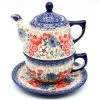 Janelle Imports Teapot W/Cup & Saucer In Perennial Garden