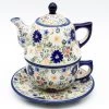 Janelle Imports Teapot W/Cup & Saucer In Morning Breeze