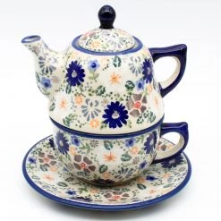Janelle Imports Teapot W/Cup & Saucer In Morning Breeze