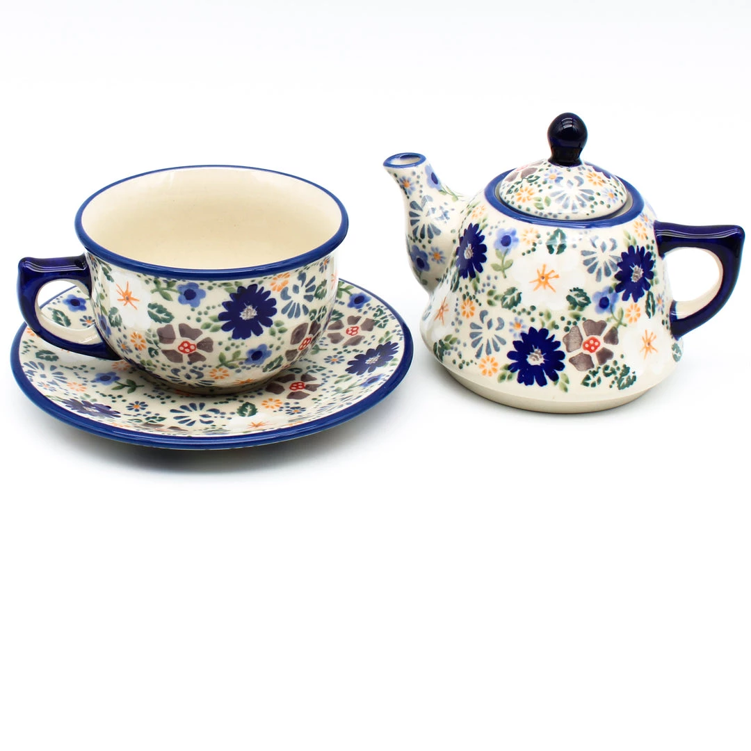 Janelle Imports Teapot W/Cup & Saucer In Morning Breeze 4 Janelle Imports Teapot W/Cup & Saucer In Morning Breeze