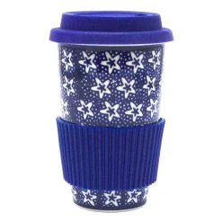 Janelle Imports Travel Cup 14 Oz In Red Starfish