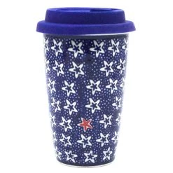 Janelle Imports Travel Cup 14 Oz In Red Starfish