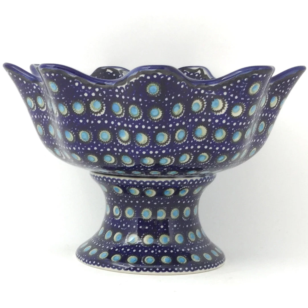 Janelle Imports Pedestal Berry Bowl In Blue Moon 3 Janelle Imports Pedestal Berry Bowl In Blue Moon