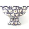 Janelle Imports Pedestal Berry Bowl In Modern Checkers