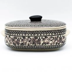Janelle Imports Covered Oval Baker 2 Qt In Gray & Black