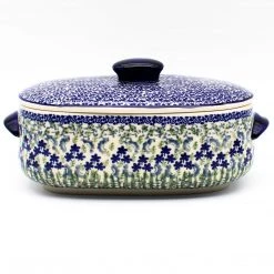 Janelle Imports Covered Oval Baker 2 Qt In Alpine Blue