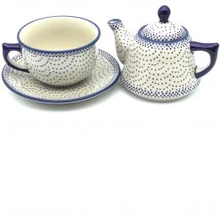 Janelle Imports Teapot W/Cup & Saucer In Simple Elegance