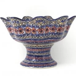 Janelle Imports Pedestal Berry Bowl In Earth Tones